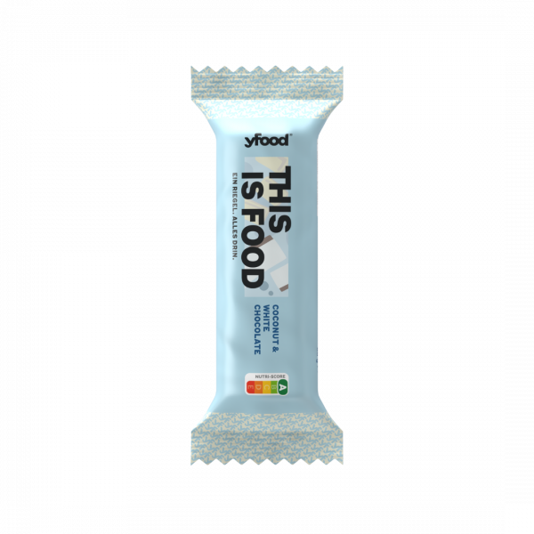 yfood Riegel Coconut & White Chocolate, Ein Riegel - Alles drin, 60 Gramm